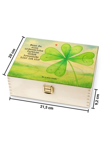 Mr. & Mrs. Panda Tee Organizer Blume Kleeblatt Design mit Spruch in Weiß