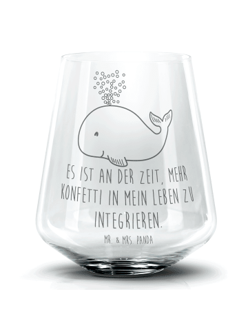 Mr. & Mrs. Panda Blümchentailglas Wal Konfetti mit Spruch in Transparent
