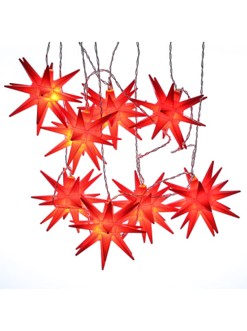 MARELIDA LED Lichterkette 3D Sterne auch für Außen L: 1,6m in rot