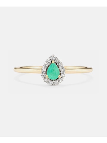 Diamant L'éternel Ring, mit Smaragd, 375 Gelbgold
