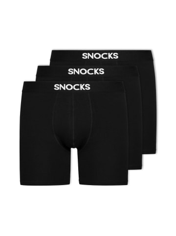SNOCKS Lange Boxershorts aus Modal Schwarz 3 Stück