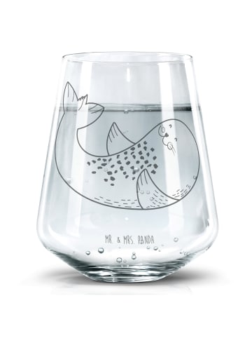 Mr. & Mrs. Panda Trinkglas Robbe Liegen ohne Spruch in Transparent