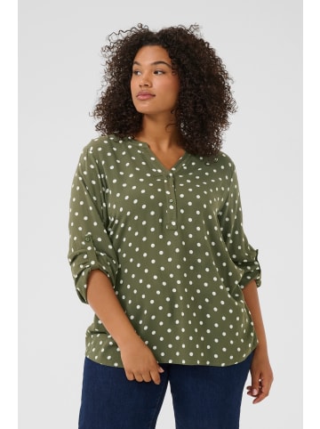 KAFFE curve Langarm-Bluse KCsida Regular fit in Grape Leaf / Chalk Dot