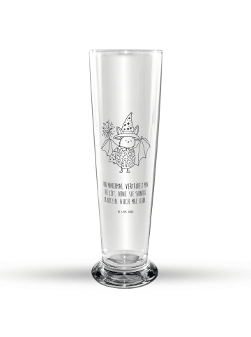 Mr. & Mrs. Panda Bierglas Fledermaus Zauberer mit Spruch in Transparent