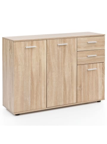 KADIMA DESIGN Holz Kommode ITTER, 3 Türen & 2 Schubladen, modernes Design, viel Stauraum in Beige