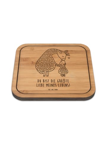Mr. & Mrs. Panda Untersetzer quadratisch Giraffe Kind mit Spruch in Transparent