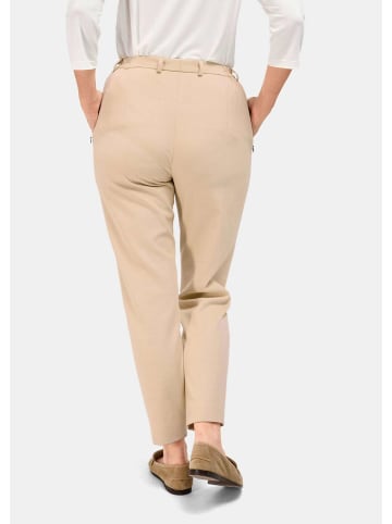 GOLDNER Rippenhose Anna in Bi-Stretch-Qualität in stein