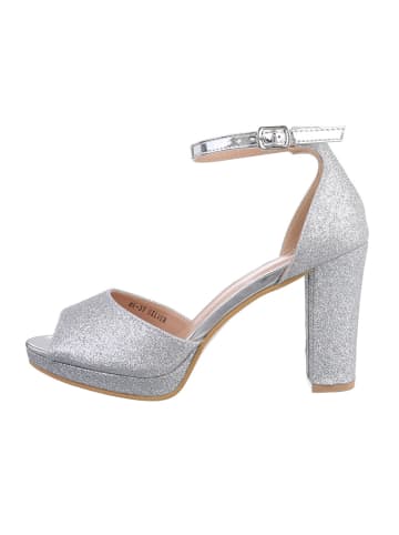 Ital-Design High-Heel Sandalette in Silber