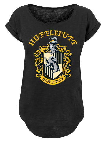 F4NT4STIC Long Cut T-Shirt Harry Potter Hufflepuff Crest in schwarz
