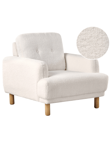 Beliani Sessel TUVE in Weiß/Braun - (W) 88 x (H) 85 x (L) 90 cm