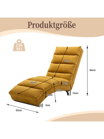 ABRIHOME Entspannungsliege in Gelb mit Vibration und Seitentaschen für Wohnzimmer