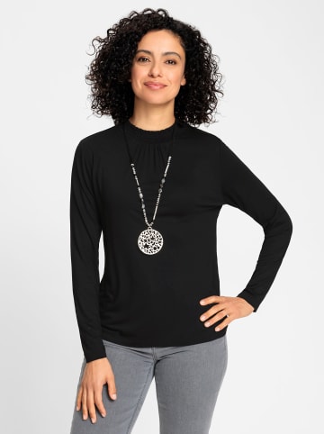 WITT WEIDEN Stehkragen-Shirt in schwarz