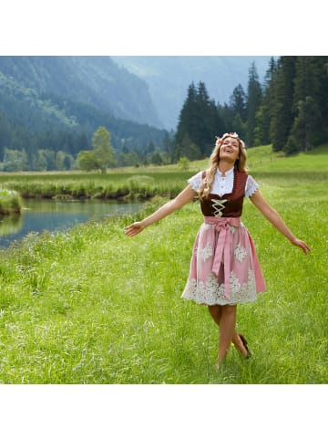 tectake Mini-Dirndl Kaufbeuren in braun/rosa