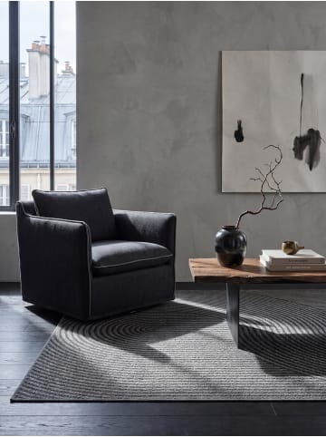 KADIMA DESIGN Flachwebteppich Geometrisch flachgewebt pflegeleicht Wohnzimmer in Anthrazit