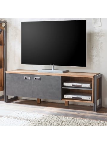 Furn.Design TV-Lowboard Eiche Stirling, Matera grau, TV Unterteil 156 x 53 cm