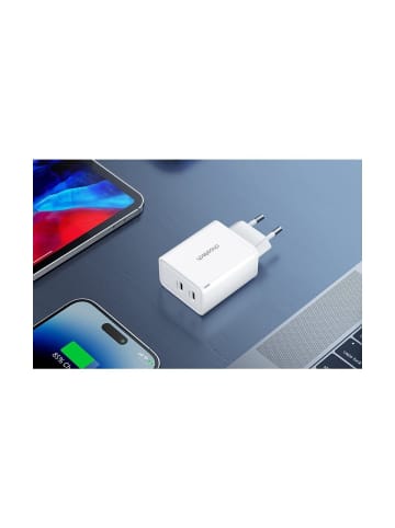 Wisam® Choetech, GaN, 2x USB-C, PD65W Netzwerkladegerät (weiß)