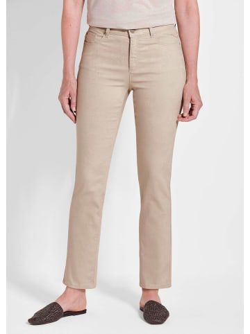 GOLDNER Kurzgröße: Knöchellange Jeans CARLA in Braun in beige / gemustert