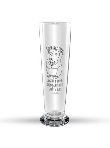 Mr. & Mrs. Panda Bierglas Jungfrau Astrologie mit Spruch in Transparent