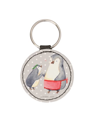 Mr. & Mrs. Panda Anhänger Pinguin mit Kind ohne Spruch in Grau Pastell