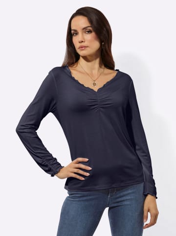 creation L Langarm-Shirt in marine