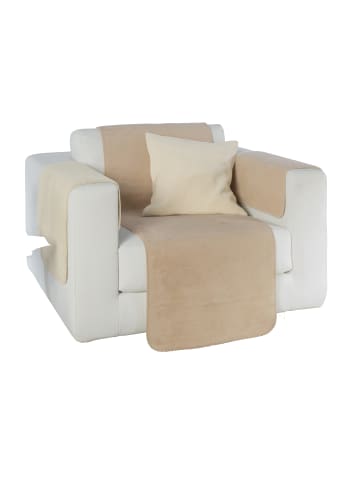 Erwin Müller Baumwollmischung Armlehnenschoner 2er-Pack Matera in creme/wollweiß