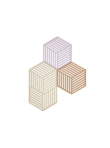Zone Denmark Untersetzer Hexagon in Lupine/Warm Sand/Light Terraco
