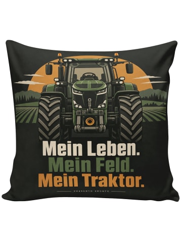 Mr. & Mrs. Panda Kissen Traktor modern Design mit Spruch in Weiß