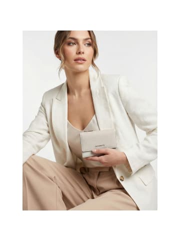 Lazarotti Bologna Leather XL Geldbörse mit Zip-Around Fach Leder 14 cm in cream