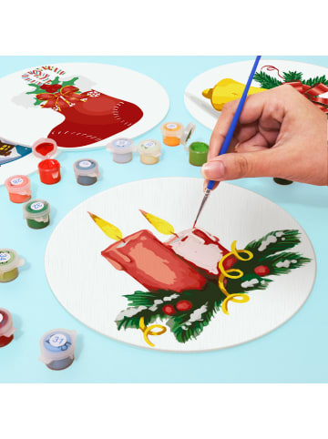 ARTNANAS 
PVC-Tischset Malen nach Zahlen 4er Set-"Stille Weihnachtsnacht 2" 20cm