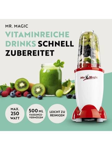 Gourmet Maxx Mixer Mr. Magic 4-tlg. 250W rot/weiß  Weiß