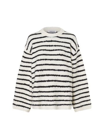 edited Strickpullover Harriet Boucle in weiß schwarz - 0001