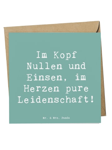 Mr. & Mrs. Panda Glückwunschkarte Spruch Programmierer Herz mit ... in Meeresbrise