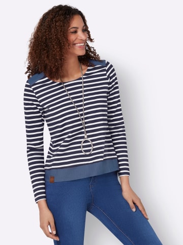 WITT WEIDEN Shirt in marine-ecru-geringelt