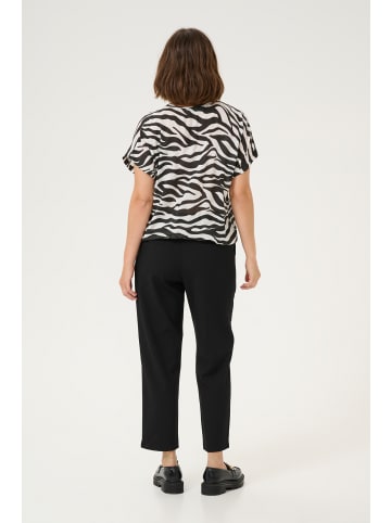 Kaffe Bluse ärmellos KAamber Loose fit in Black/Chalk Animal Print