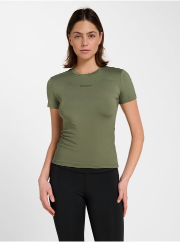 Hummel T-Shirt Hmlfast Multisport Damen in DEEP LICHEN GREEN