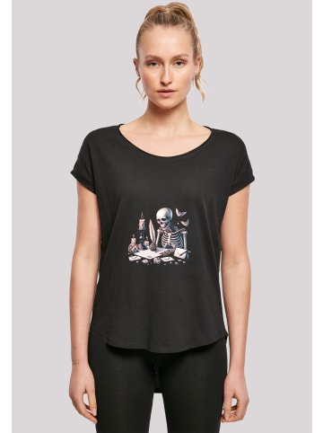 F4NT4STIC Long Cut T-Shirt Skelett Liebesbrief Valentinstag in schwarz