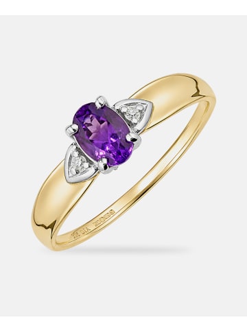 Diamant L'éternel Ring, mit Amethyst, 375 Gelbgold
