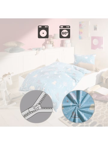 Erwin Müller Fein Biber Kinder-Bettwäsche in blau