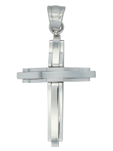Adeliás Unisex Anhänger – Kreuz Kreuzanhänger aus Edelstahl in silber