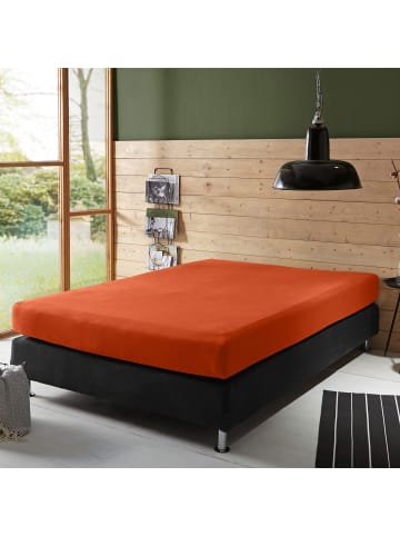 Erwin Müller Single-Jersey Boxspringbett-Spannbettlaken Freising in apfelsine