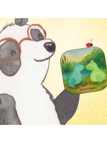 Mr. & Mrs. Panda Untersetzer Glas Frosch Liebe Design ohne Spruch in Weiß