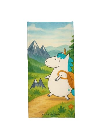Mr. & Mrs. Panda Strandtuch Einhorn Bergsteiger Design ohne Spruch in Weiß