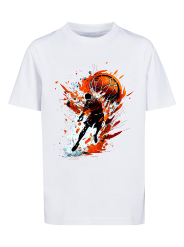 F4NT4STIC T-Shirt Basketball Splash Sport  UNISEX in weiß