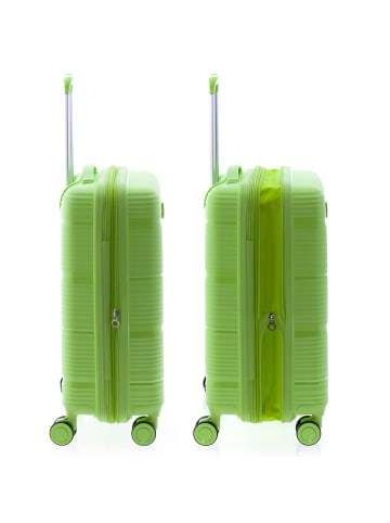 Gladiator 0800 4 Rollen Kabinentrolley 55 cm mit Dehnfalte light green