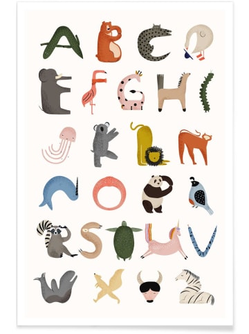 Juniqe Poster "Animal Alphabet" in Bunt