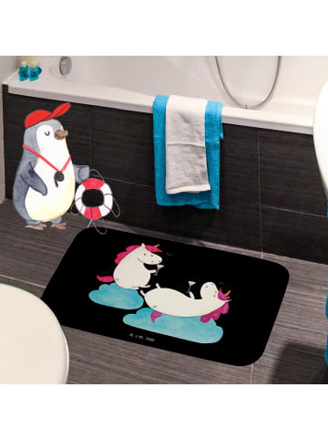 Mr. & Mrs. Panda Badteppich Einhorn Sekt ohne Spruch in Schwarz