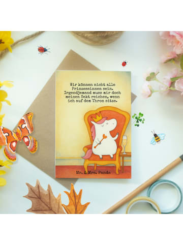 Mr. & Mrs. Panda Grußkarte Einhorn Prinzessin Design mit Spruch in Weiß