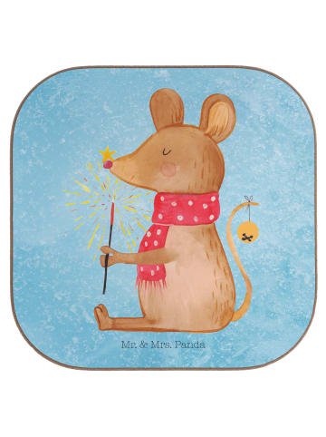 Mr. & Mrs. Panda gläseruntersetzer Maus Weihnachten ohne Spruch in Eisblau