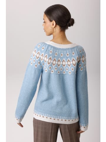 Aniston CASUAL Strickpullover in hellblaumeliert-wollweiß-hellbraun