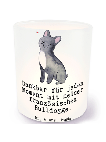 Mr. & Mrs. Panda Glas Teelichthalter Französische Bulldogge Mome... in Transparent